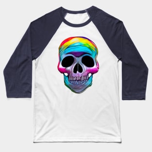 Rainbow Skull Baseball T-Shirt